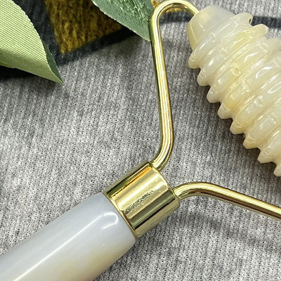 Logo del Cliente 100% Grigio Naturale Agate Roller Giadeite Cristallo Contenitore di Bellezza Massaggio bastone attrezzature per la cura della salute del viso