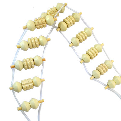 Punto di trigger di rilascio del dolore del corpo intero Massaggio artigianale del dorso in legno strumento a rulli Gua Sha con rulli e corda di massaggio in legno