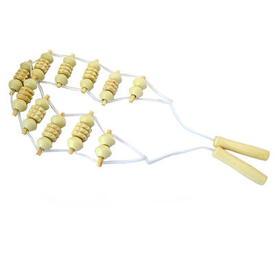 Punto di trigger di rilascio del dolore del corpo intero Massaggio artigianale del dorso in legno strumento a rulli Gua Sha con rulli e corda di massaggio in legno