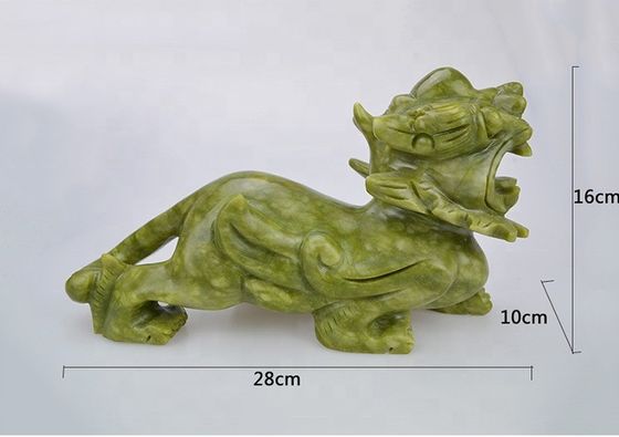 Artigianato verde Feng Shui Decorazioni per la casa Giada naturale lucidata Ornamenti Pixiu Par di 2 con e Metodo di stampa Altro