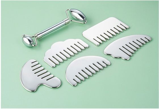 Acciaio inossidabile Gua Sha pettine per capelli Forma di cuore Strumento di massaggio del cuoio capelluto