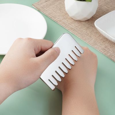 Acciaio inossidabile Gua Sha Scalp Massaggio pettine Guasha Stone Head Massager Hair Health Care Salone di bellezza con logo personalizzato