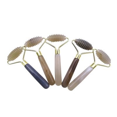 Massaggio Martello Grigio Agata Spiked Jade Roller per Naturale Massaggio Faciale Anti-Invecchiamento Terapia Occhi Borsa Anti-Invecchiamento Massaggio Strumenti