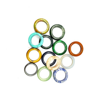 Anello di Giada di Design Naturale Gemstone Agate Verde Avventurino Turchese Topazio Giada Anelli Portatili ETC Tema Feng Shui