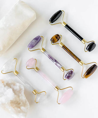 Gua Sha Roller Ametista Roller Faciale Giada Guasha Roller Per Bellezza Massaggiatore Faciale