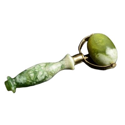 Rosso Xiuyan Giada Roller Faccia Gua Sha Saldato Metal Giada Massaggio Roller per Strumenti di Bellezza Massaggiatore Faciale