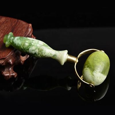 Rosso Xiuyan Giada Roller Faccia Gua Sha Saldato Metal Giada Massaggio Roller per Strumenti di Bellezza Massaggiatore Faciale