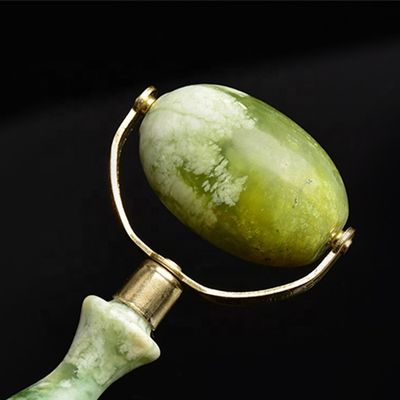 Rosso Xiuyan Giada Roller Faccia Gua Sha Saldato Metal Giada Massaggio Roller per Strumenti di Bellezza Massaggiatore Faciale