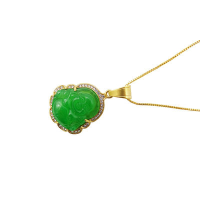 Tematica del buddismo Incisione Tipo di incisione Lucky Laughing Buddha Pendente Catena Collare Amuleti Gioielli per Uomini Donne Ragazzi