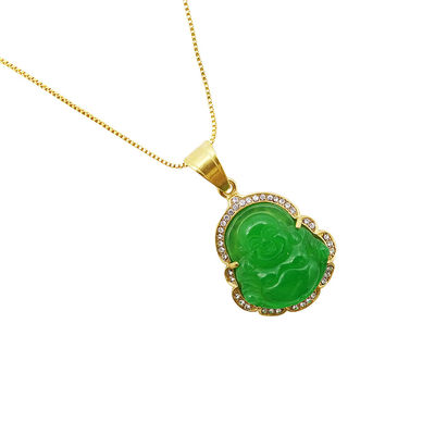 Tematica del buddismo Incisione Tipo di incisione Lucky Laughing Buddha Pendente Catena Collare Amuleti Gioielli per Uomini Donne Ragazzi
