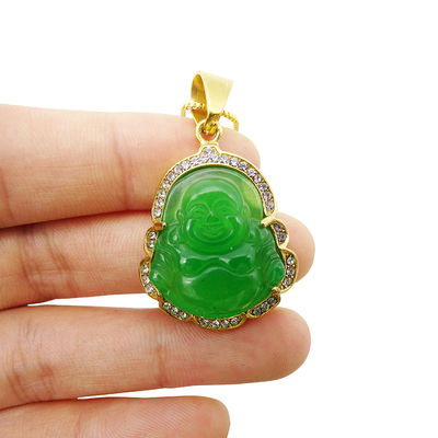 Tematica del buddismo Incisione Tipo di incisione Lucky Laughing Buddha Pendente Catena Collare Amuleti Gioielli per Uomini Donne Ragazzi