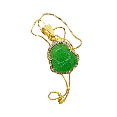 Tematica del buddismo Incisione Tipo di incisione Lucky Laughing Buddha Pendente Catena Collare Amuleti Gioielli per Uomini Donne Ragazzi