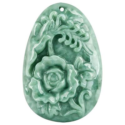Giada Peonia Fiore Magpie Pendente Giada Pullover Catena Fantastico Arte Collezionabile Aggiunta per Uomini e Donne