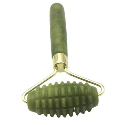 Verde naturale Spiked Gemstone Giada Guasha Roller per massaggio facciale Personalized Beauty Personalized Massage Packaging
