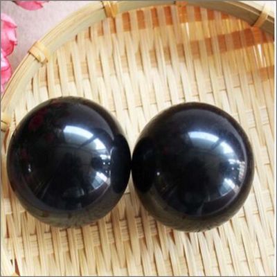 50mm intagliato naturale Bian nero di pietra palla di mano massaggio di massaggio e guarigione liscia sfera di cristallo per massaggio del corpo e guarigione