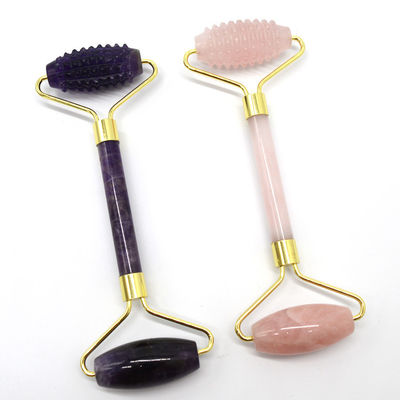 Massaggio del viso e del corpo Guasha Strumento di bellezza Prodotto di tendenza 2024 Ametista naturale Giada Roller Faciale Gua Sha massaggiatore