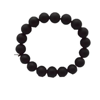Art Collectible Natural 10mm Black Bian Stone Beads Bracelets per uomini e donne
