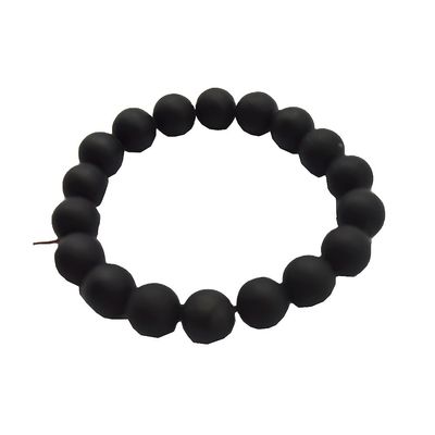 Art Collectible Natural 10mm Black Bian Stone Beads Bracelets per uomini e donne