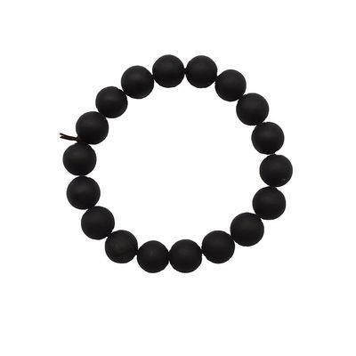 Art Collectible Natural 10mm Black Bian Stone Beads Bracelets per uomini e donne