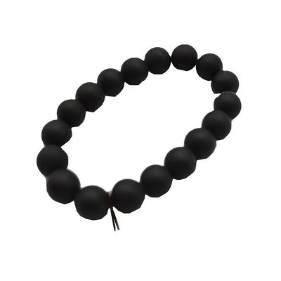 Art Collectible Natural 10mm Black Bian Stone Beads Bracelets per uomini e donne