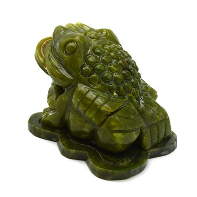 La scultura di rospo di giada verde per il successo finanziario nel Fengshui