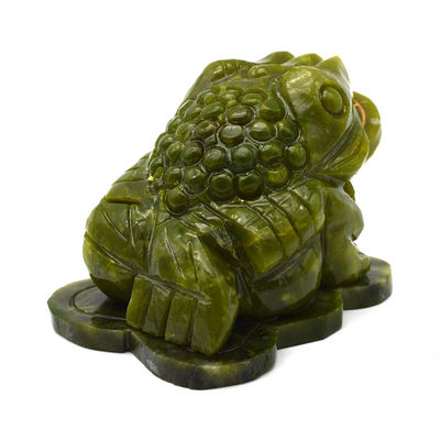 La scultura di rospo di giada verde per il successo finanziario nel Fengshui