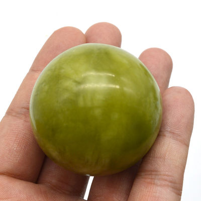 abk-116 Palle per il massaggio a mano Giada naturale Massaggio a pietra Strumenti per il massaggio a mano Esercizi di terapia con palla Esercizio di presa