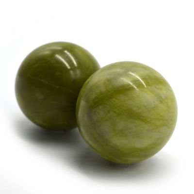 abk-116 Palle per il massaggio a mano Giada naturale Massaggio a pietra Strumenti per il massaggio a mano Esercizi di terapia con palla Esercizio di presa