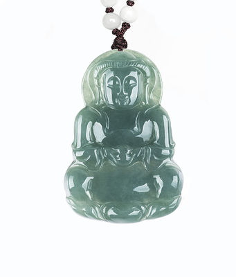 Gioielli di Giada Naturale Guanyin Pendente Verde Smeraldo Giada Amuleti Collare Amuleto Per Donne Gioielli Maschi Eleganti E Stilizzati