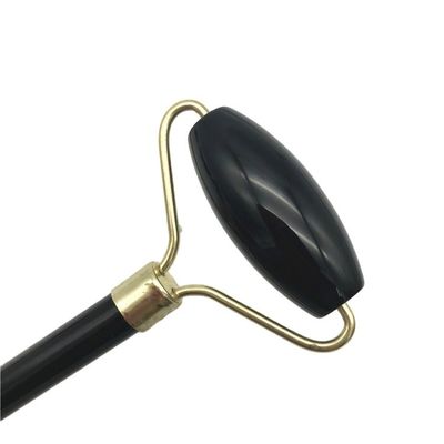 2024 Naturale Ossidiano Nero Gua Sha Giada Massaggiatore Faciale Guasha Roller per la cura del viso e del collo Bellezza da Metal Silver