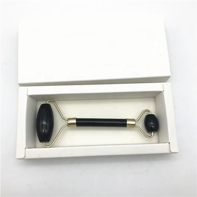 2024 Naturale Ossidiano Nero Gua Sha Giada Massaggiatore Faciale Guasha Roller per la cura del viso e del collo Bellezza da Metal Silver