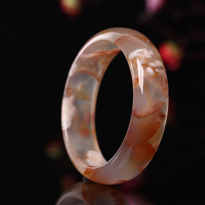 Gioielli Decorazione Naturale Sakura Agata Giada Braccialetto Calcedonia Cristallo Ghiaccio Attraverso Braccialetto Donne 52-56mm