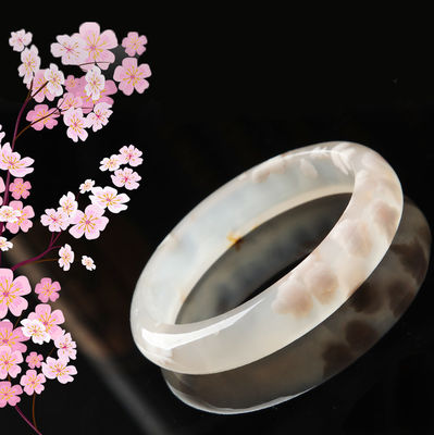 Gioielli Decorazione Naturale Sakura Agata Giada Braccialetto Calcedonia Cristallo Ghiaccio Attraverso Braccialetto Donne 52-56mm