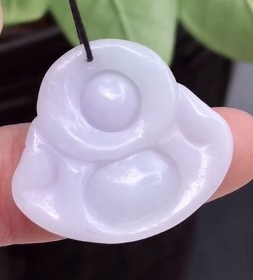 Verde Portabile Birmania naturale viola intagliata giada giada ridendo Budda pendente per donne e bambini colore naturale