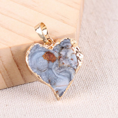 Art Collectible Agate Slice Pendant Silver/Gold Plated Edge Feng Shui Tema Disegno Unico Artigianato