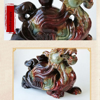 Hot 40cm Giada Naturale intagliata statuina di tartaruga drago stile Feng Shui fine per la decorazione