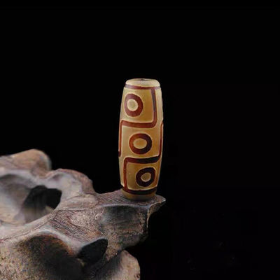 Tecnica Gemma libera naturale lucida Tibetano 9Occhio Dzi Perla 40mm Agate Barrel Perle per gioielli
