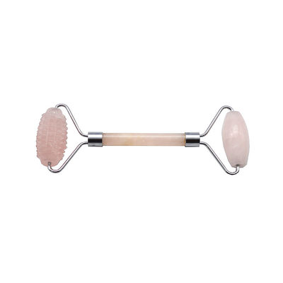 Roller di massaggio del viso portatile in quarzo rosa Gua Sha Lo strumento per la cura della pelle per gli amanti delle pietre naturali