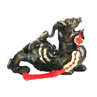 Quartzo Cristallo Giada Pixiu Green Statue per la casa Regalo 20 cm Gemstone Feng Shui incisione Figura intagliata Decorazione domestica Amore