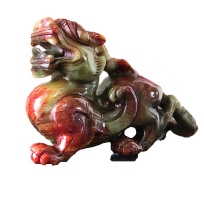 Quartzo Cristallo Giada Pixiu Green Statue per la casa Regalo 20 cm Gemstone Feng Shui incisione Figura intagliata Decorazione domestica Amore