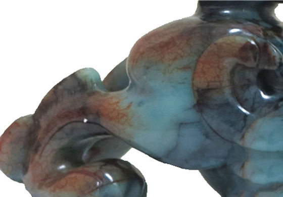 Quartzo Cristallo Giada Pixiu Green Statue per la casa Regalo 20 cm Gemstone Feng Shui incisione Figura intagliata Decorazione domestica Amore