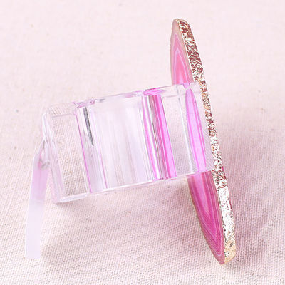 Anello di tovagliolo a chiusura a cristallo in forma quadrata, in pietra di agata naturale, per un elegante tavolo