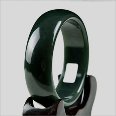 Braccialetto di giada etiana Nefrite verde fatto a mano in stile popolare 54-65mm con design naturale unico