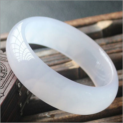 Ice White Agate Jade Bangle Certificato Chinese Bracelet 54-66mm Bangles Folk-custom 1 Set Regional Feature Art Collectible