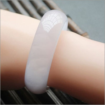 Ice White Agate Jade Bangle Certificato Chinese Bracelet 54-66mm Bangles Folk-custom 1 Set Regional Feature Art Collectible