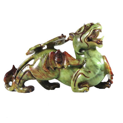 2pcs Pixiu Ornamenti cinesi Feng Shui 20cm Jade Bat Green Statue Forma personalizzata Decorazione domestica