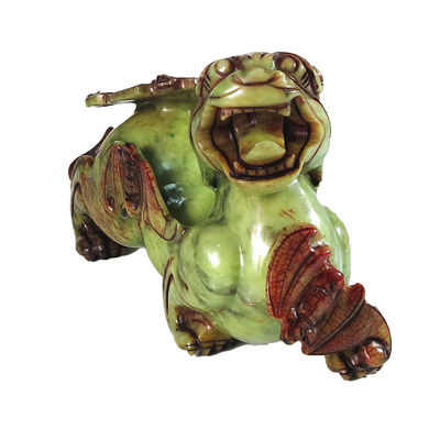 2pcs Pixiu Ornamenti cinesi Feng Shui 20cm Jade Bat Green Statue Forma personalizzata Decorazione domestica