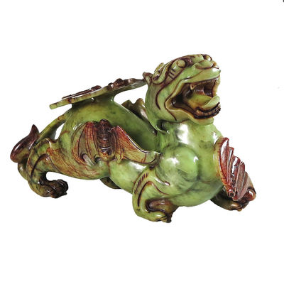 2pcs Pixiu Ornamenti cinesi Feng Shui 20cm Jade Bat Green Statue Forma personalizzata Decorazione domestica