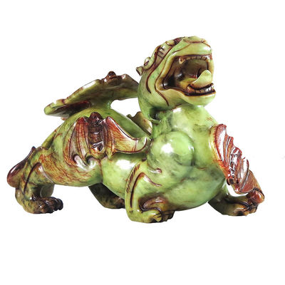 2pcs Pixiu Ornamenti cinesi Feng Shui 20cm Jade Bat Green Statue Forma personalizzata Decorazione domestica