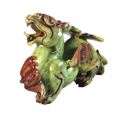 2pcs Pixiu Ornamenti cinesi Feng Shui 20cm Jade Bat Green Statue Forma personalizzata Decorazione domestica